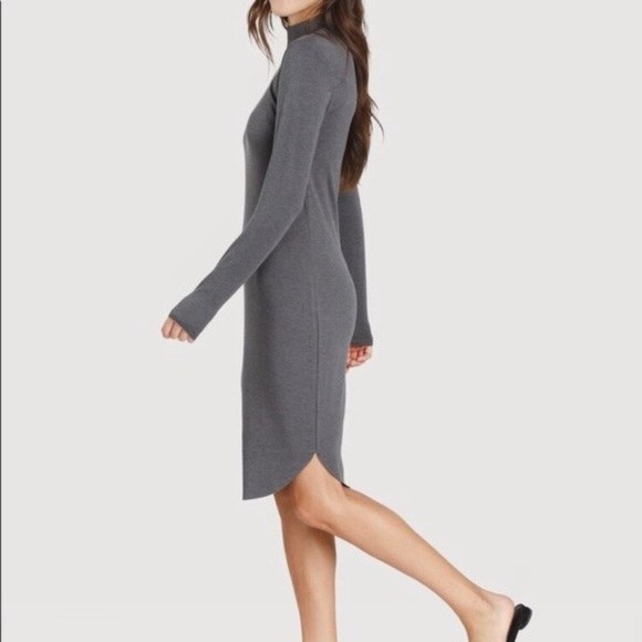 Kit and Ace Brown Mock-neck Long-Sleeve Wool-blend Sweater Dress - Picture 2 of 16